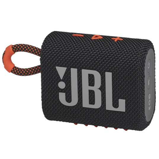 JBL Go 3 - Black / Orange - Portable Waterproof Speaker - Hero