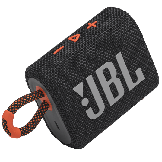 JBL Go 3 - Black / Orange - Portable Waterproof Speaker - Detailshot 1