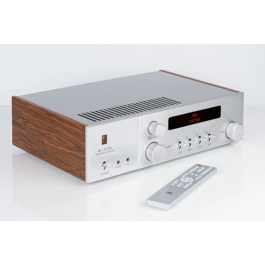 JBL SA750 - Teak - Streaming Integrated Stereo Amplifier - Detailshot 1