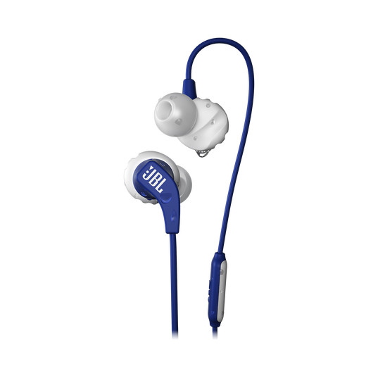 JBL Endurance RUN - Blue - Sweatproof Wired Sport In-Ear Headphones - Hero