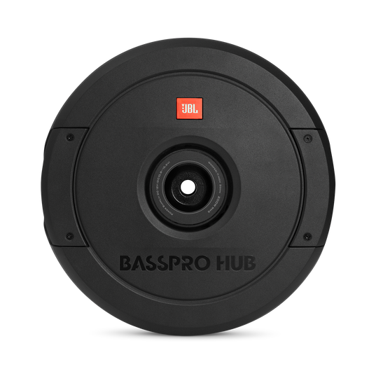 JBL BassPro Hub - Black - 11" (279mm) Spare tire subwoofer with built-in 200W RMS amplifier with remote control. - Front