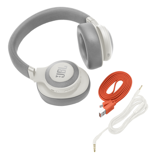 JBL E65BTNC - White - Wireless over-ear noise-cancelling headphones - Detailshot 3