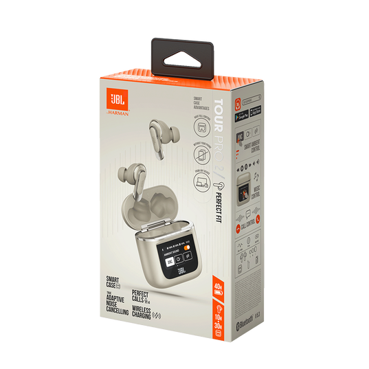JBL Tour Pro 2 - Champagne - True wireless Noise Cancelling earbuds - Detailshot 10
