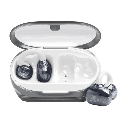 JBL Soundgear Clips - White - True wireless open-ear headphones - Hero