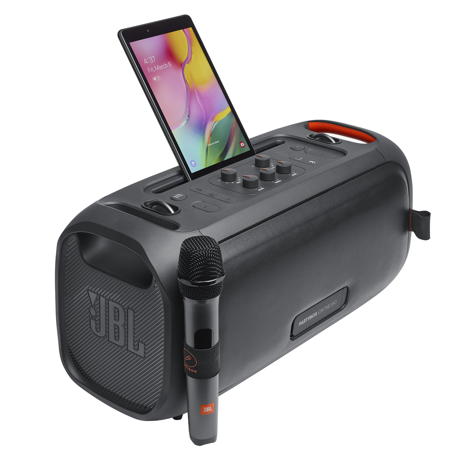JBL PartyBox On-The-Go | Portable party speaker with built-in lights and  wireless mic
