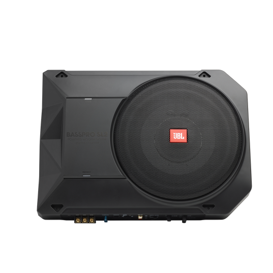 BassPro SL2 - Black - Add high-performance bass with a low-profile woofer enclosure - Self-Powered, 8" (200mm) low-profile  under seat subwoofer system - Detailshot 2