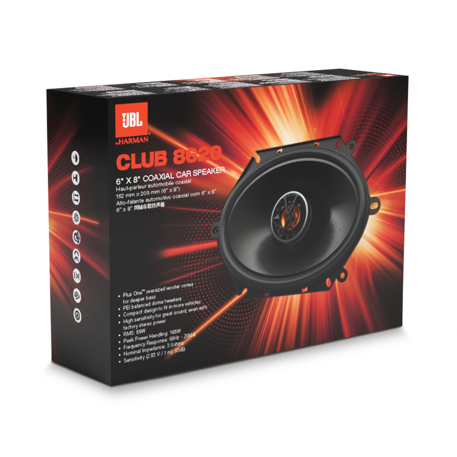 thumbnail image 2 of JBL CLUB 8622 6x8 2-Way Car Speakers – 4 Speakers + 50FT Wire, 360W Peak 2 of 3