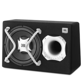 Stage 1220B subwoofer enclosure  Dual 12 Stage subwoofers mounted in a  slot-ported enclosure