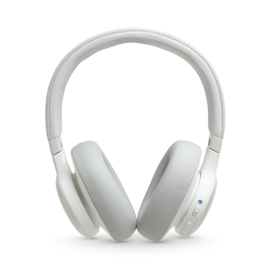 JBL Live 650BTNC - White - Wireless Over-Ear Noise-Cancelling Headphones - Front